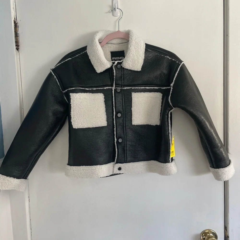 Closet Clear Out Sale! RSQ Girls Medium Sherpa Lined Faux Leather Jacket - BNWT